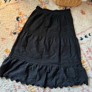 Jason wu black eyelet midi skirt